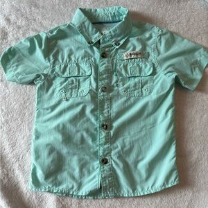 Magellan Outdoors Kids Green Short Sleeve Fishing Shirt